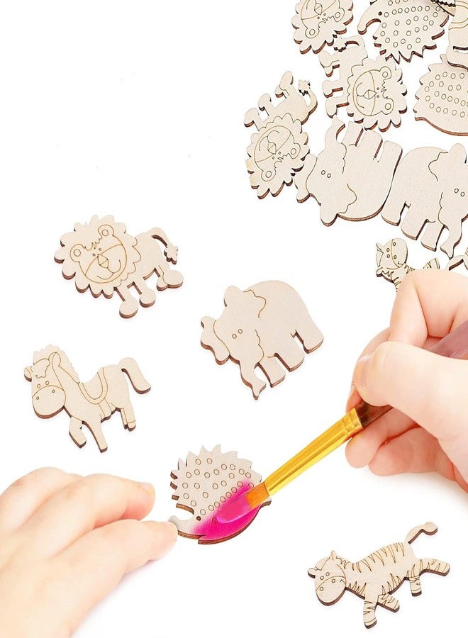 Cliths 100Pcs Woodland Animal Wooden Shapes Chips Natural Wood Slices for Table Scatter Confetti Craft Embellishments DIY Scrapbooking Card Making Wedding Decoration - Image 4